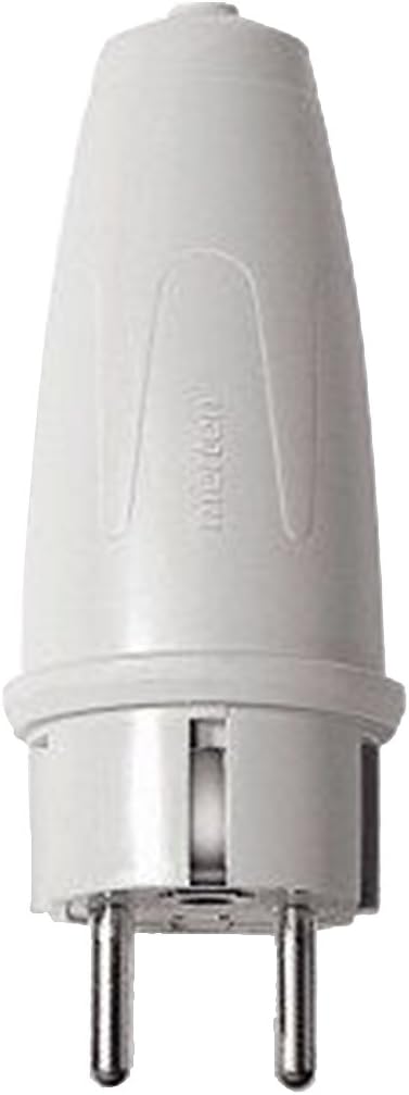 Merten SCHUKO Stecker Polarweiß IP44 - Spritzwassergeschützter Stecker 16A 250V Mit Knickschutztülle