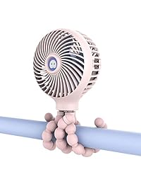 Mini ventilador portátil para cochecito de mano, pequeño ventilador de mesa portátil con USB recargable a batería, ventilador de escritorio eléctrico ajustable para viajes, oficina, habitación al aire libre