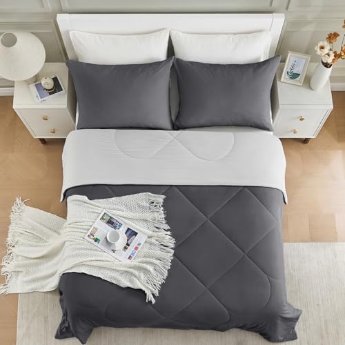 HOMFINE Cooling Blanket for People – Double-Sided Summer Blanket for Sofa Bed Summer Q-MAX>0.4 Soft Cooling Blanket, Cooling Blanket, Anti Static, Grey, 200 x 220 cm