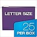 Pendaflex Reinforced Hanging File Folders, Letter Size, 1/5 Cut, Assorted Jewel-Tone Colors, 25/BX (4152 1/5 ASST2)