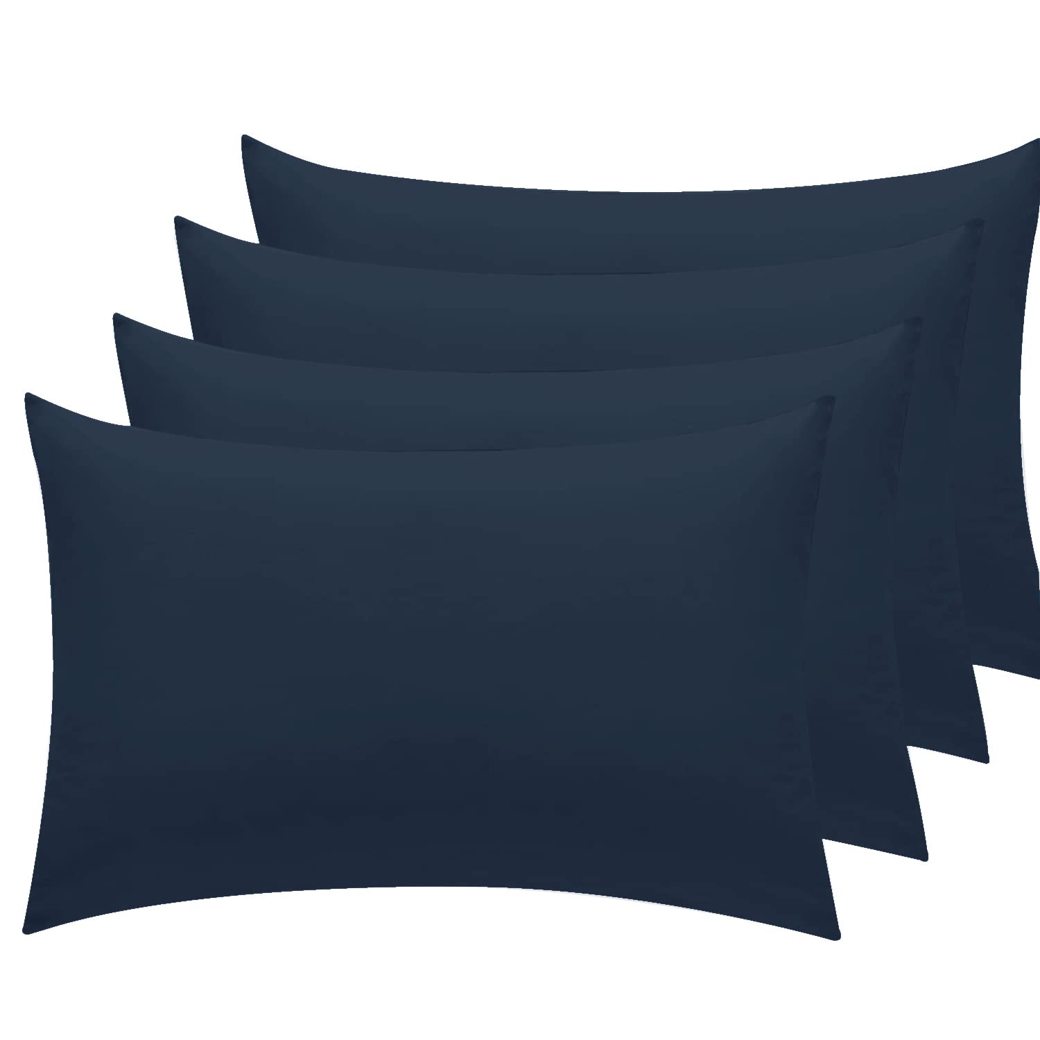 Linens World Pillow Cases 4 pack - Egyptian Cotton 200 Thread Count Pillow Cases/Pillow Protectors, Hotel Quality Fabric & Wrinkle free pillows Cover Pack of 4 (Standard 75x50 cm,) (Charcoal)