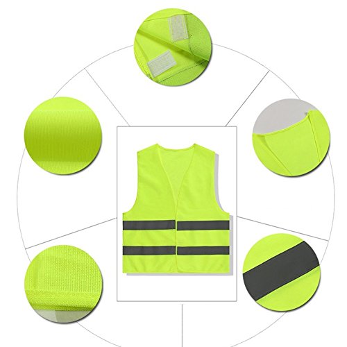 Hosaire Reflective Vest for Running Cycling Jogging Motorcycle Dog Walking High Visibility Safety Gear for Men and Women Yellow