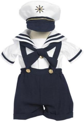 Deluxe Boys Sailor Shorts Suit with Suspenders & Hat Infants & Toddler's (Toddler - 3T)