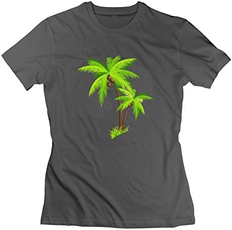 Palm Tree Beach X-large Styling Women Organic Cotton Gray T-shirt