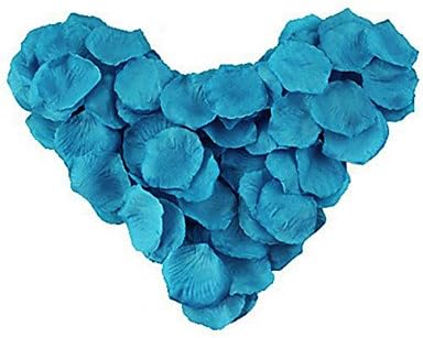 Habe 600Pcs Wedding Peacock Blue Rose Petals, Table Decoration
