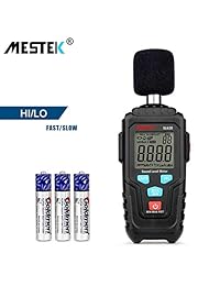 Decibel Medidor Digital de Nivel de Sonido MESTKE 30 130 dB Lector de Medición de Volumen de Ruido Lector de Instrumentos Autocalibrado Max Min Datos Hold Fast Slow Mode LCD Backlight Display Flashlight