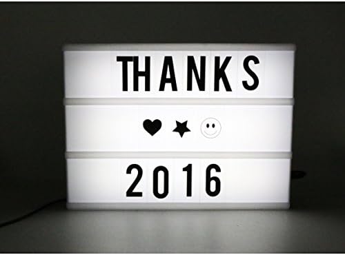 LZETC Cinematic Lightbox - Home Decor DIY Led light box with Decorative Signs of Letter &amp; Symbol-A4 Size (White)