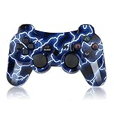 Bowei PS3 Controller Wireless SIXAXIS Double Shock Controller for Playstation 3 with Charge Cord(Blue Light)