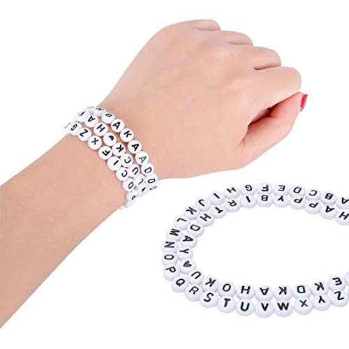 6 Pieces+Alphabet+Acrylic+Jewellery+Bracelets