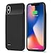 iPhone X Battery Case, Allable 5000mAh Slim Protective External Battery Backup Charger Case, Rechargeable Extended Power Bank Charging Case for 5.8inch iPhone X/10, Support Wired Headphones, Black