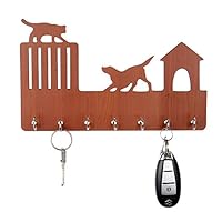 Sehaz Artworks DIY Cat Dog Manufactured Wood Key Holder (25 cm x 11 cm x 0.3 cm, Brown)