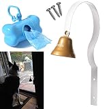 STYDDI Dog Training Bell, Tinkle Pet Door Bell Hanging Durable Brass Doorbell for Potty Training Housetraining Houserbreaking Including Doggie Bag and Training Guide (White)