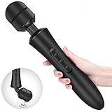 Wireless Wand Massager Personal Massager Rechargeable, 20x Multi-Speed Vibrations Black  