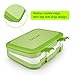 Bento Box for Kids School Lunch Box DaCool Upgraded Toddler Lunch Container with Spoon 5-Compartment Leak Proof Durable, Meal Fruit Snack Packing for Picnic Outdoors, Microwave Safe BPA-Free - Green