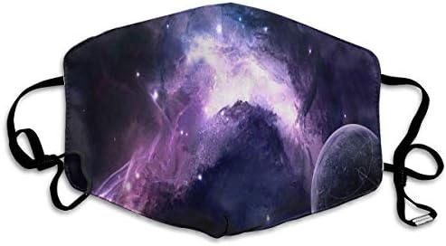 Risating Face Masks Anti-Dust Mouth Cover Personalized Space, Planet, Moon, Galaxy, Purple Washable and Reusable Mask Warm Windproof for Women Men Boys Girls Kids
