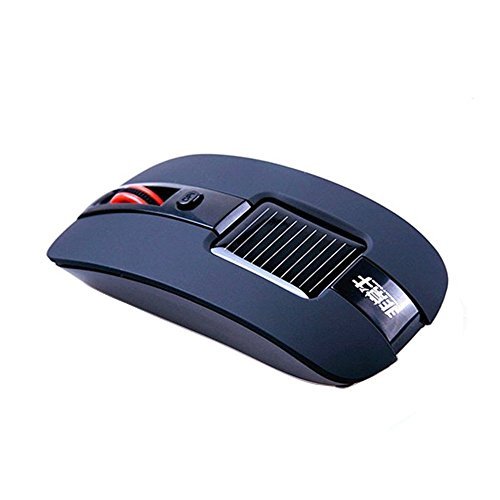 Kowellshine T003 Solar Mouse Solar Energy Mouse Solar Powered Mouse Wireless Mouse(with Kowell label)--Black