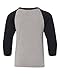 Bodek And Rhodes 50345304 3352 Next Level Youth CVC 3 By 4-Sleeve Raglan Black & Dark Heather Grey - Medium