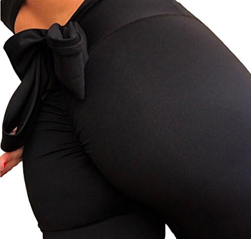 Lazylate Sexy Bowknot Butt Lift High Waist Slimming Leggings Ruched Activewear Yoga Pants Skinny Tights