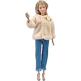 E-TING Handmade Clothes Party Dress and Beautiful Coat Jacket Wedding Dresses for Girl Dolls (Beige)