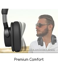 Acekool   Auriculares inalámbricos de 50 horas con auriculares de diadema inalámbricos, estéreo HiFi, Bluetooth, sonido transparente, carga rápida, auriculares de memoria suave, micrófono y modo de cable para PC tabletas teléfono móvil TV