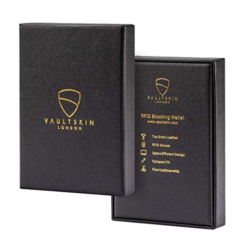 Vaultskin MANHATTAN Slim RFID Blocking Bifold Leather Wallet for Men - Minimalist Front Pocket Card Holder, Holds 9 Cards & Cash, Premium Italian Leather