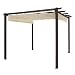 Palm Springs 10ft x 10ft Steel Pergola/Gazebo with Retractable Canopy Shades primary