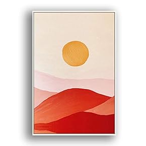 Framed Canvas Wall Art Abstract for Living Room, Bedroom Color Block Canvas Prints for Modern Home Decoration Ready to Hang - 16"x24" inches