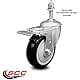 Black Polyurethane Swivel Threaded Stem Caster w/4