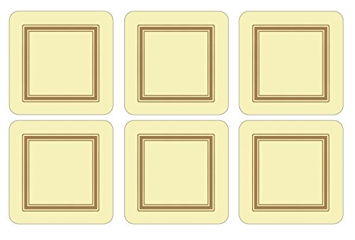 Portmeirion Home & Gifts Pimpernel Classic Lot de 6 Dessous de Verre Crème