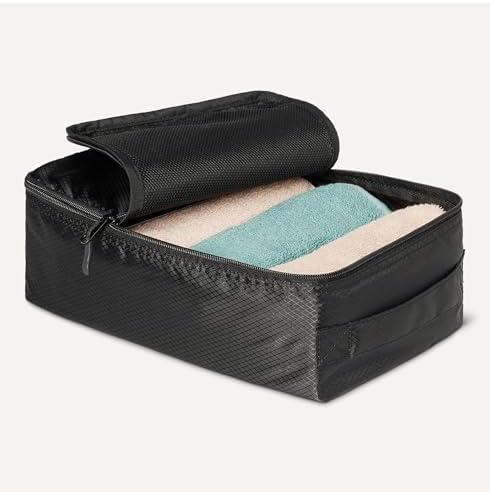 Conjunto de 8 cubos de bagagem de viagem, organizador de bagagem com fecho duplo, 100% poliéster, várias dimensões, preto
