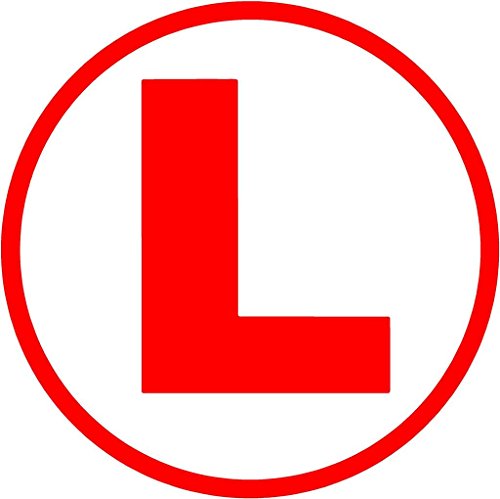 Cvanu (Pack Of 2) Red L Board Learning Driver Car Decal Sticker(19.5Cm X 19.5 Cm)