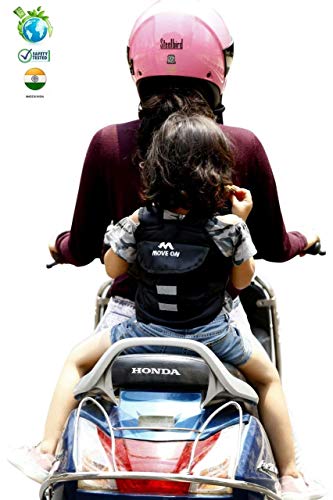 Move On Kidsafe Children Motorcycle Safety Belt for Two Wheeler with Adjustable Straps Or Kid Harness Or Child Gear (Military)