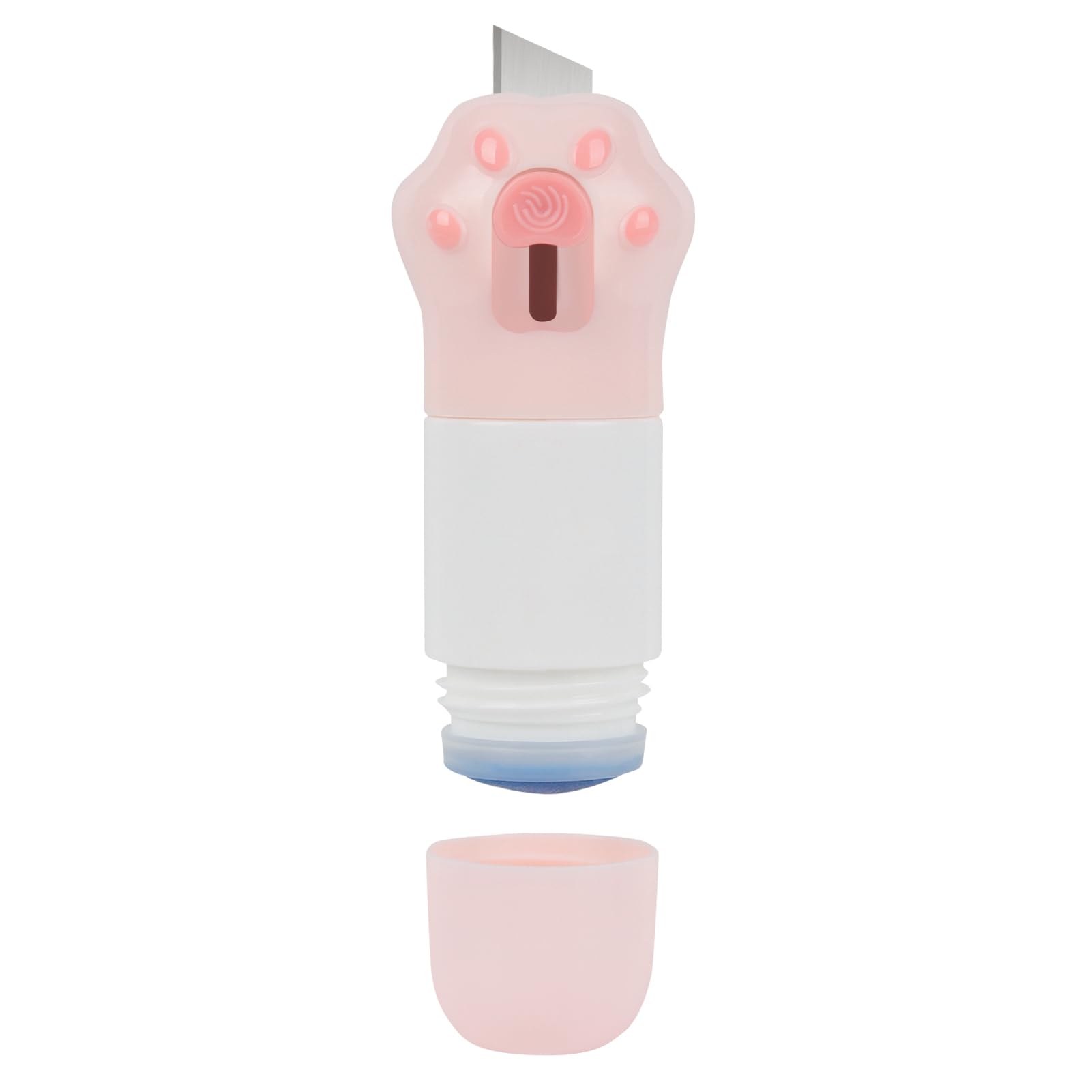 Photo 1 of JoyChoi Mini Cute Box Cutter & Identity Theft Protection Roller Stamp - 10ML Thermal Paper Correction Fluid Included - 1 Pack Pink