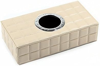 Tpfocus Universal Car Auto PU Leather Tissue Box Case Paper Holder Car Napkin Holder Beige