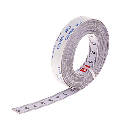 Hacloser Miter Track Tape Measure Self Adhesive Metric Steel Ruler Miter Saw Scale for T-Track Router Table Saw Band Track Stop Saw Woodworking Tool 1/2/3/5M (Middle to Both Sides, 2M)