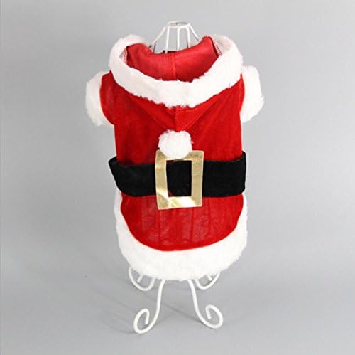 Pet Puppy Dog Christmas Costumes Warm Soft Pet Dog Clothes Pet Apparel Cold Weather Coat，Santa Claus (M)