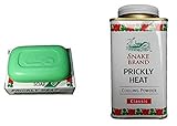 St.Lukes Snake Brand : Prickly Heat Cooling Powder 150g (5.29 Oz) + Prickly Heat Soap 100g (3.5 Oz) : Cooling Formula , Original Type