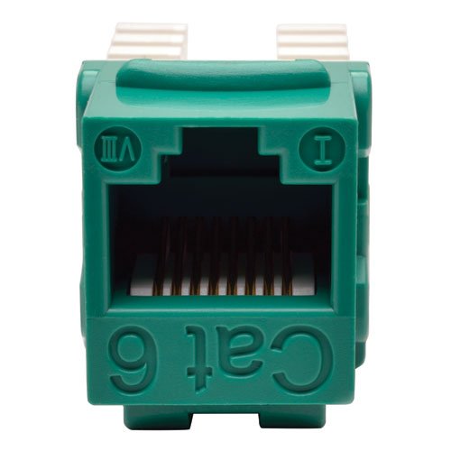 TRIPP LITE Cat6/Cat5e 110 Style Punch Down Keystone Jack Green TAA GSA (N238-001-GN)