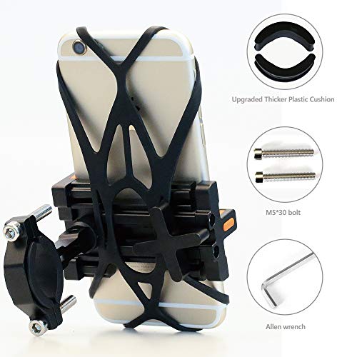 ELECFUN Bike Phone Mount, 360° Rotation Aluminum Phone Holder for Bicycle, Motorcycle, Adjustable Handlebar Rack for iPhone X 8 7 6 | Plus, Galaxy S9 S8 S7 | Plus, All 2.4"-3.7" Wide Phones - Thumbnail 3