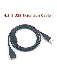 fezep 4 Port USB 2.0 Concentrador de Datos con 4.5 ft Cable de extensión USB 2.0 para Mac, PC, Unidades flash USB y otros dispositivos