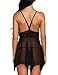 klier Women Sexy Lace Sleepsear V Neck Halter Backless Lingerie Set Black