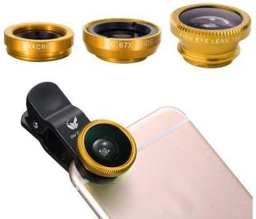 Amazon Com Samsung Galaxy S5 Gold Universal 3 In 1 Camera Lens Kit Micro Wide Angle And Fish Eye