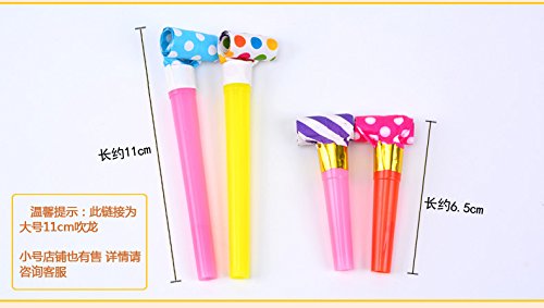 LONG7INES 50 Pcs 4.3Inch Funny Party Blowouts Blowers-Noisemakers Whistles for New Year Party Birthday, Random Colors Multicolored Funny Party Supplies