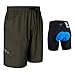 Baleaf Men's 3D Padded Mountain Bike Cycling Baggy Shorts - Removable Mesh Linner Underwear Army Green Size M