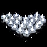 AGPTEK 60 PCS Flameless Tea Lights, Battery Operated No Flicker Steady LED Candles for Wedding Party Festival Decoration Occasions - Cool White