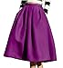 Face N Face Women's High Waisted A line Street Skirt Skater Pleated Full Midi Skirt Small Purple