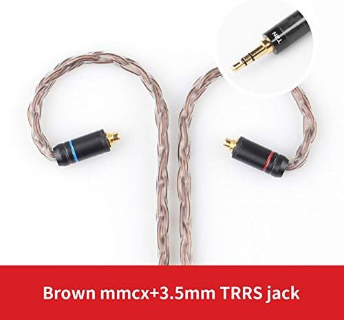thorityau Aux Cable, Flexible Nylon Braided Audio Cable, TRN T2 16 Core Silver Plated HiFi Earphone Replacement Cable,for Headphones Home/Car Stereos And More