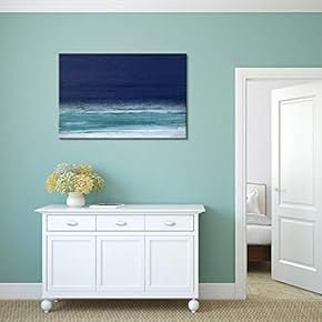 Canvas Wall Art - Abstract Seascape | Modern Giclee Print Gallery Wrap Home Art Ready to Hang - 12x18 inches