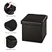 LANGRIA Folding Storage Ottoman Bench Foot Rest Stool,Faux Leather, 15X15 Inches, Espresso