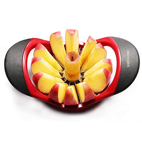 Beylos-Easy-Grip-Apple-Corer-Slicer-Divider-Cutter-Wedger-Ergonomic-Rubber-Grip-Handle-12-BladesRed-Black